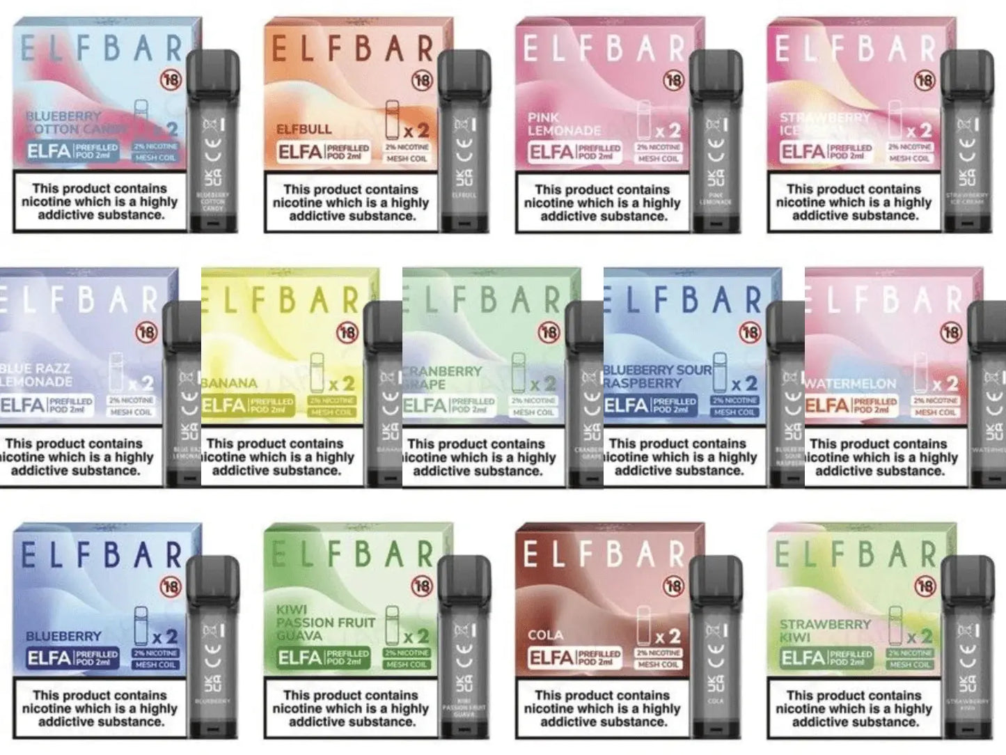 ELFBAR Elfa Pre-Filled Pod - 2ml - 20mg (2 Pack) NorwichVapes