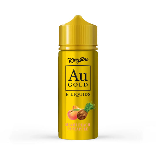 Kingston AU Gold Miami Peach Pineapple 100ml Shortfill – 70VG Vape Juice UK