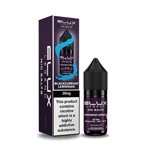 Elux Legend Blackcurrant Lemonade Nic Salt E-Liquid 10ml Bottle – Available in 5mg, 10mg, 20mg Nicotine Strengths