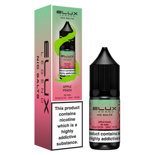 Elux apple peach Nic Salt E-Liquid 10ml Bottle – Available in 10mg, 20mg Nicotine Strengths