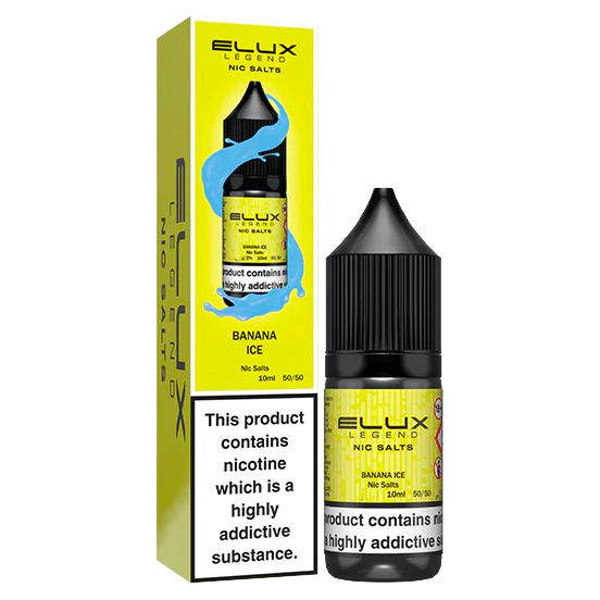 Elux Banana Ice Nic Salt E-Liquid 10ml Bottle – Available in 5mg, 10mg, 20mg Nicotine Strengths