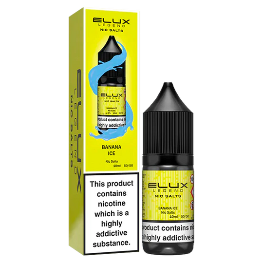 Elux Banana Ice Nic Salt E-Liquid 10ml Bottle – Available in 5mg, 10mg, 20mg Nicotine Strengths