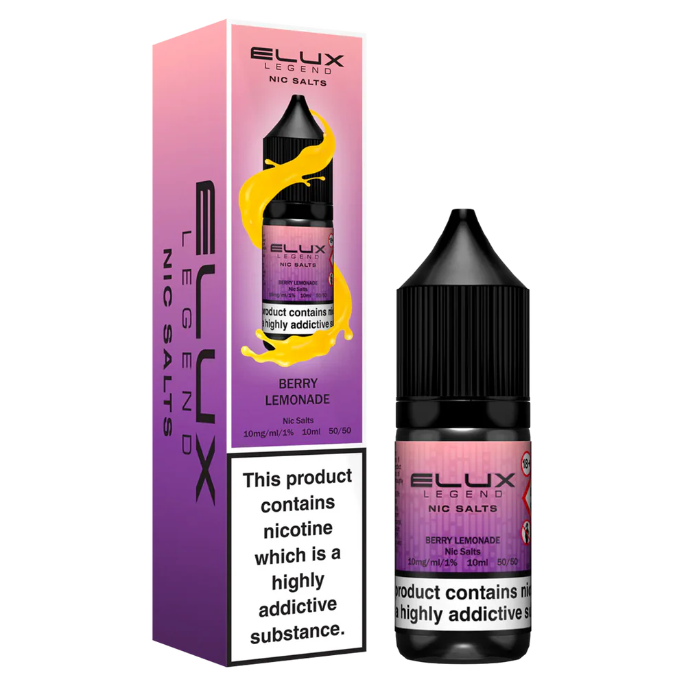 Elux Legend Berry Lemonade Nic Salt E-Liquid 10ml Bottle – Available in 5mg, 10mg, 20mg Nicotine Strengths