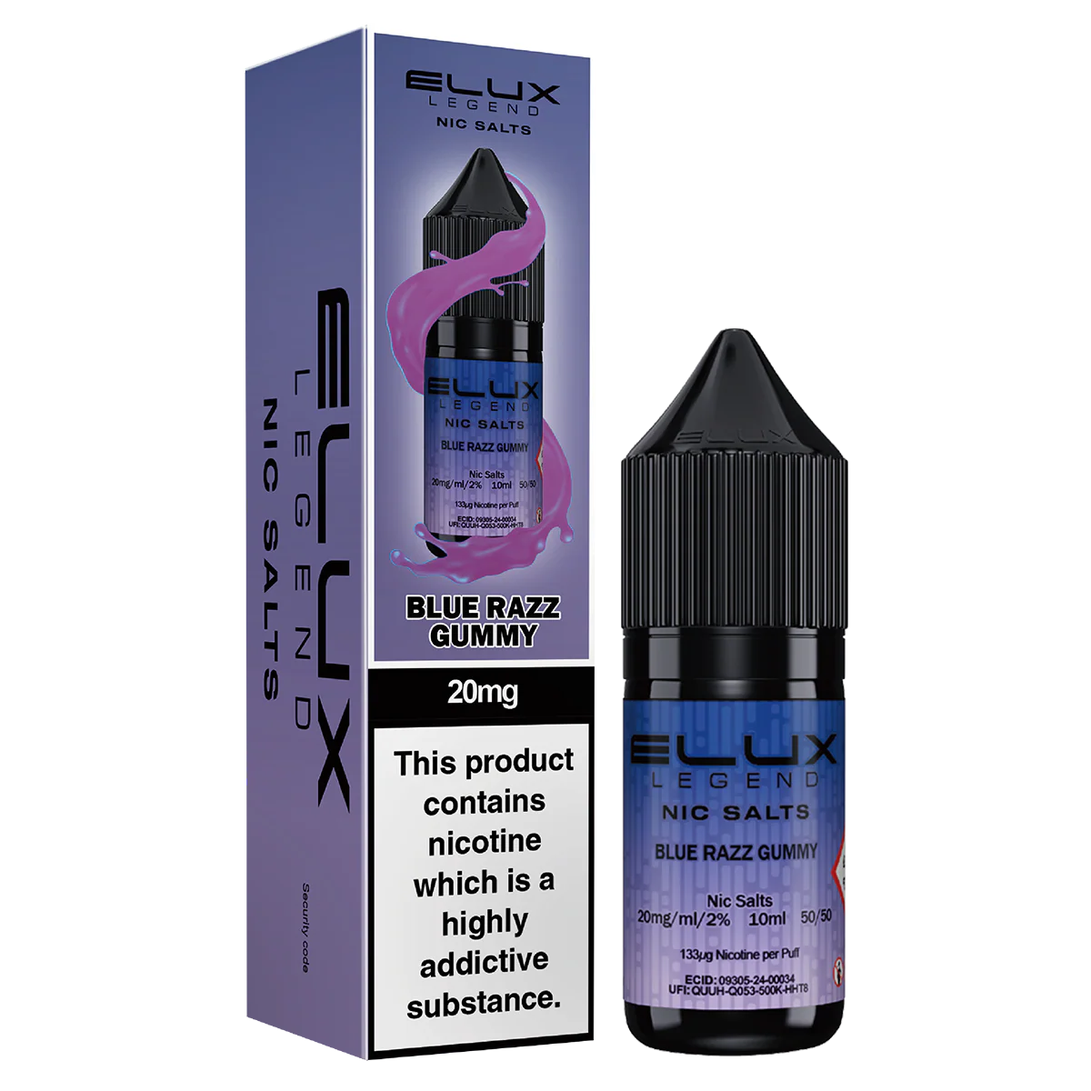 Blue Razz Gummy Nic Salt E-Liquid by Elux Legend