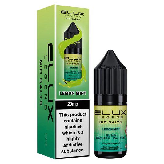 Elux Legend Lemon Mint Nic Salt E-Liquid 10ml Bottle – Available in 5mg, 10mg, 20mg Nicotine Strengths