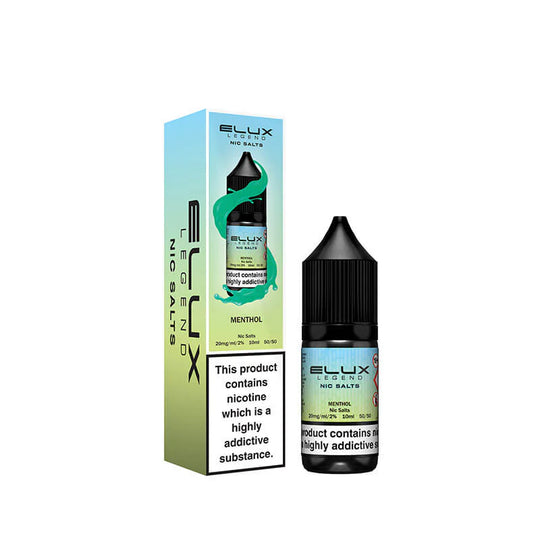 Elux Legend Menthol Nic Salt E-Liquid 10ml Bottle – Available in 5mg, 10mg, 20mg Nicotine Strengths