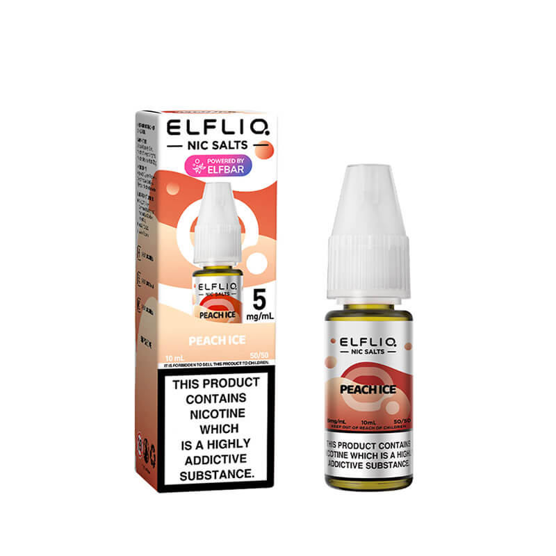Peach Ice Nic Salt By ELFLIQ – 10ml ELFLIQ nic salt e-liquid bottle