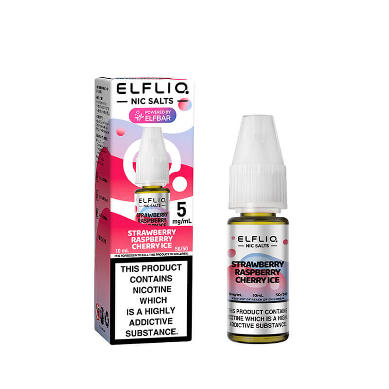 Strawberry Raspberry Cherry Ice Nic Salt By ELFLIQ – 10ml ELFLIQ nic salt e-liquid bottle