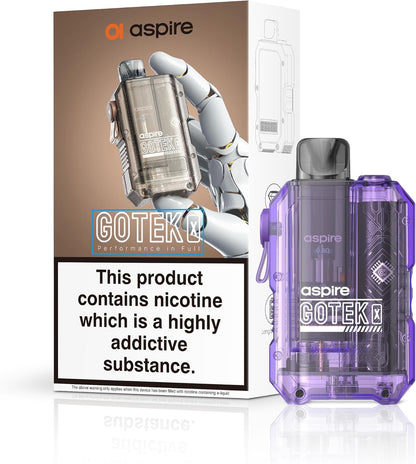 Aspire Gotek X Pod Kit Translucent Violet Available At Norwich Vape UK