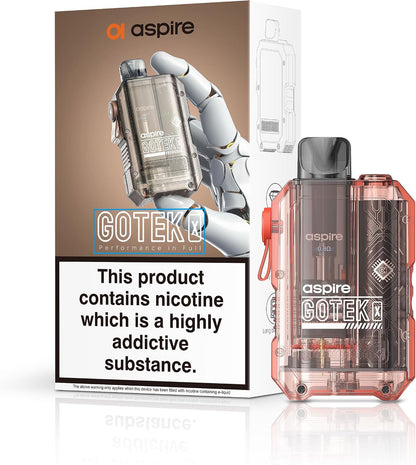 Aspire Gotek X Pod Kit Translucent Orange Available At Norwich Vape UK