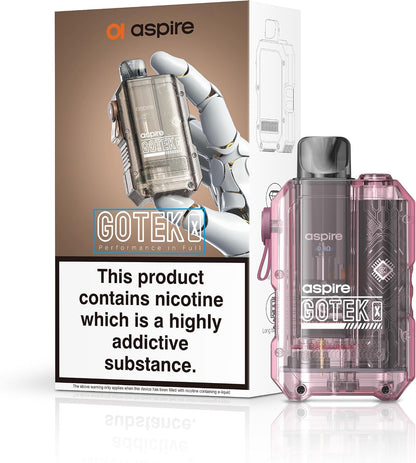 Aspire Gotek X Pod Kit Translucent Pink Available At Norwich Vape UK