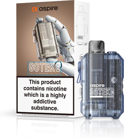 Aspire Gotek X Pod Kit Translucent Royal Blue Available At Norwich Vape UK
