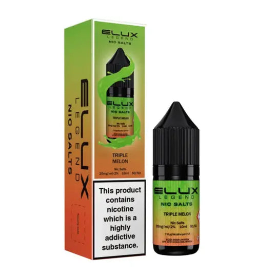 Elux Legend Triple Melon Nic Salt E-Liquid 10ml Bottle – Available in 5mg, 10mg, 20mg Nicotine Strengths