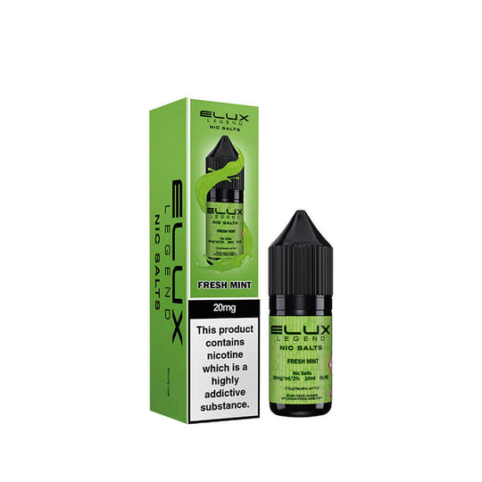 Elux Legend Fresh Mint Nic Salt E-Liquid 10ml Bottle – Available in 5mg, 10mg, 20mg Nicotine Strengths