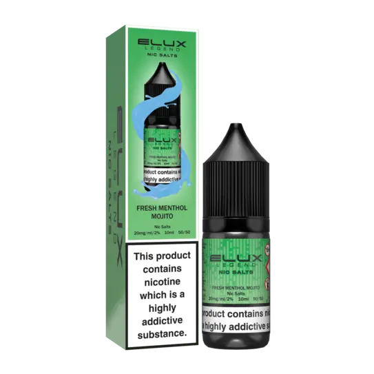 Elux Legend Fresh Menthol Mojito Nic Salt E-Liquid 10ml Bottle – Available in 5mg, 10mg, 20mg Nicotine Strengths