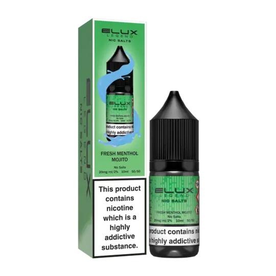 Elux Legend Fresh Menthol Mojito Nic Salt E-Liquid 10ml Bottle – Available in 5mg, 10mg, 20mg Nicotine Strengths