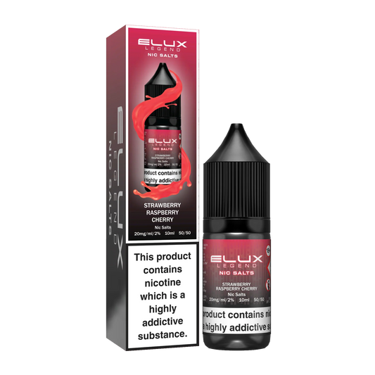 Elux Legend Strawberry Raspberry Cherry Nic Salt E-Liquid 10ml Bottle – Available in 5mg, 10mg, 20mg Nicotine Strengths