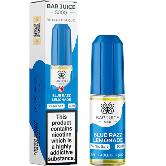 Blue Razz Lemonade Nic Salt By Bar Juice 5000 — 10ml Bar Juice 5000 e-liquid bottle
