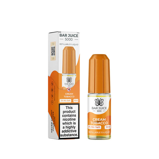 Cream Tobacco Nic Salt By Bar Juice 5000 — 10ml Bar Juice 5000 e-liquid bottle