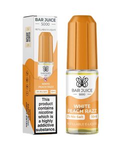 White Peach Razz Nic Salt By Bar Juice 5000 — 10ml Bar Juice 5000 e-liquid bottle