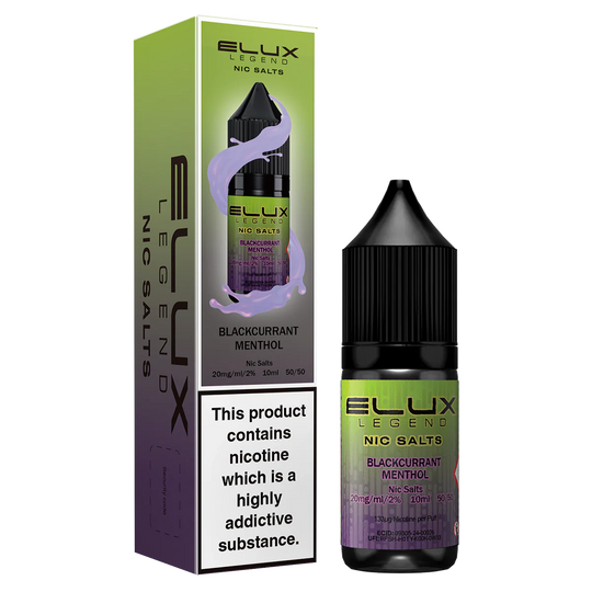 Elux Legend Blackcurrant Menthol Nic Salt E-Liquid 10ml Bottle – Available in 5mg, 10mg, 20mg Nicotine Strengths