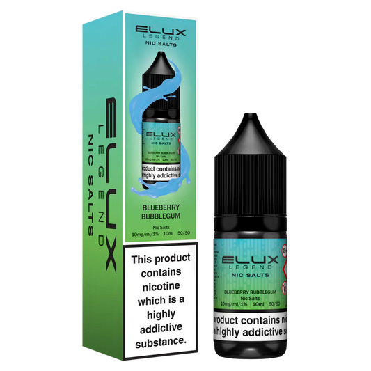 Elux Legend Blueberry Bubblegum Nic Salt E-Liquid 10ml Bottle – Available in 5mg, 10mg, 20mg Nicotine Strengths