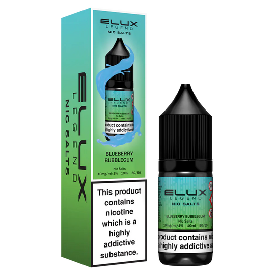 Elux Legend Blueberry Bubblegum Nic Salt E-Liquid 10ml Bottle – Available in 5mg, 10mg, 20mg Nicotine Strengths