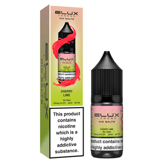 Elux Legend Cherry Lime Nic Salt E-Liquid 10ml Bottle – Available in 5mg, 10mg, 20mg Nicotine Strengths
