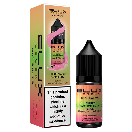 Elux Legend Cherry Sour Raspberry Nic Salt E-Liquid 10ml Bottle – Available in 5mg, 10mg, 20mg Nicotine Strengths