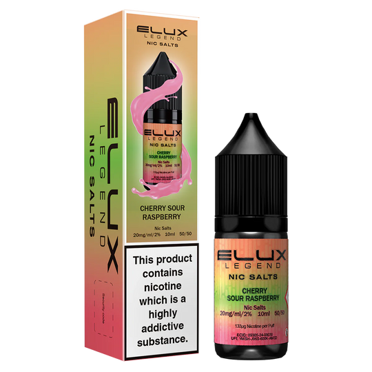 Elux Legend Cherry Sour Raspberry Nic Salt E-Liquid 10ml Bottle – Available in 5mg, 10mg, 20mg Nicotine Strengths