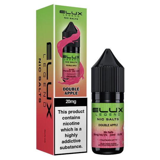 Elux Legend Double Apple Nic Salt E-Liquid 10ml Bottle – Available in 5mg, 10mg, 20mg Nicotine Strengths
