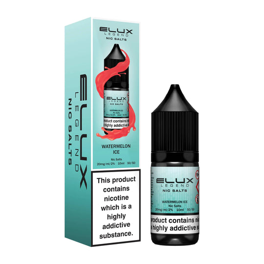 Elux Legend Watermelon Ice Nic Salt E-Liquid 10ml Bottle – Available in 5mg, 10mg, 20mg Nicotine Strengths