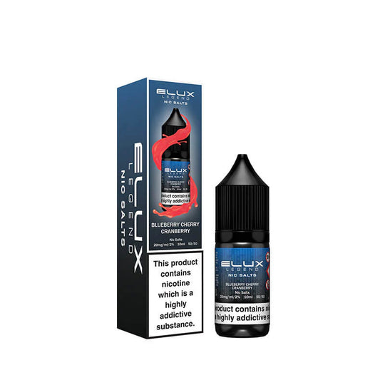 Elux Legend Blueberry Cherry Cranberry Nic Salt E-Liquid 10ml Bottle – Available in 5mg, 10mg, 20mg Nicotine Strengths