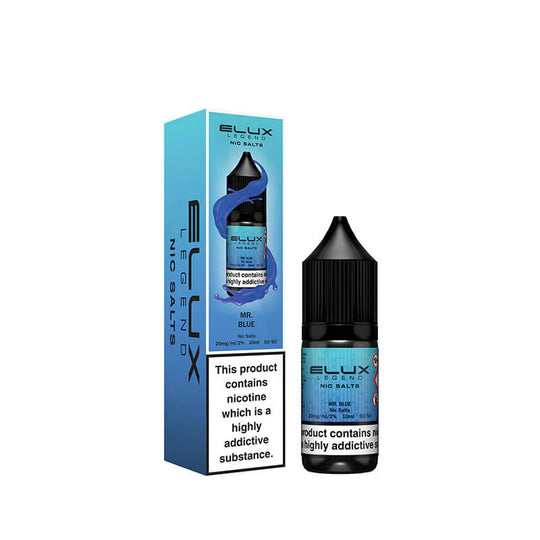 Elux Legend Mr Blue Nic Salt E-Liquid 10ml Bottle – Available in 5mg, 10mg, 20mg Nicotine Strengths