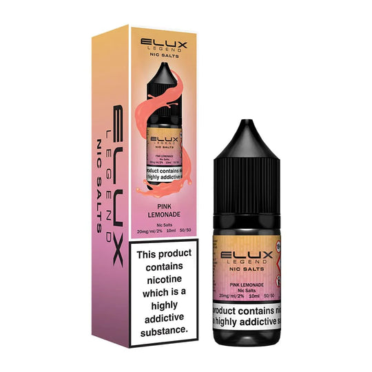 Elux Legend Pink Lemonade Nic Salt E-Liquid 10ml Bottle – Available in 5mg, 10mg, 20mg Nicotine Strengths