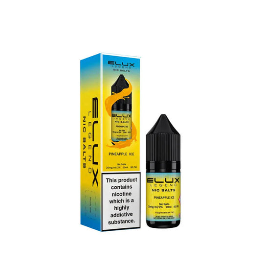 Elux Legend Pineapple Ice Nic Salt E-Liquid 10ml Bottle – Available in 5mg, 10mg, 20mg Nicotine Strengths