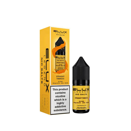 Elux Legend Straight Tobacco Nic Salt E-Liquid 10ml Bottle – Available in 5mg, 10mg, 20mg Nicotine Strengths
