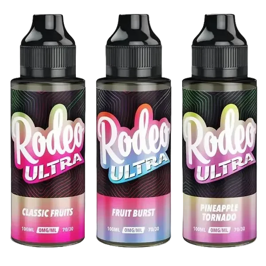 Rodeo 100ml shortfill vape juice available in Norwich – includes free nic shot