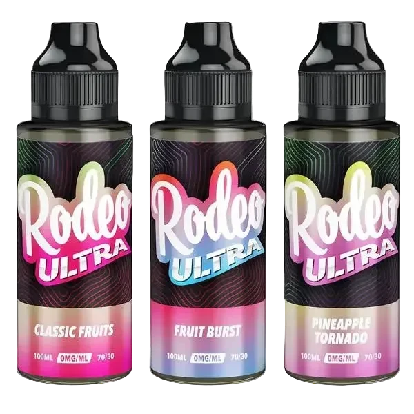 Rodeo 100ml shortfill vape juice available in Norwich – includes free nic shot