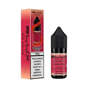 Raspberry Peach Nic Salt By Elux — 10ml Elux Legend e-liquid bottle with raspberry and peach flavour