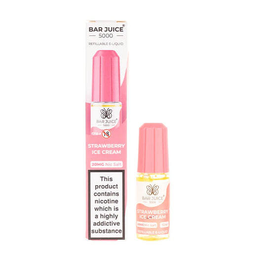 Strawberry Ice Cream Nic Salt By Bar Juice 5000 — 10ml Bar Juice 5000 e-liquid bottle