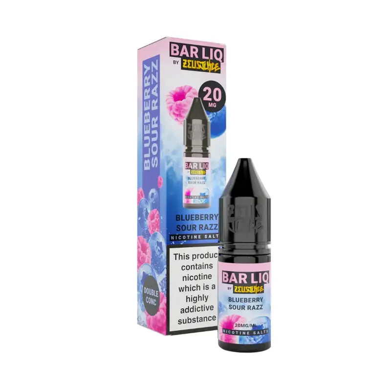 Blue Sour Razz Nic Salt By Zues Juice — 10ml Bar Liq e-liquid bottle