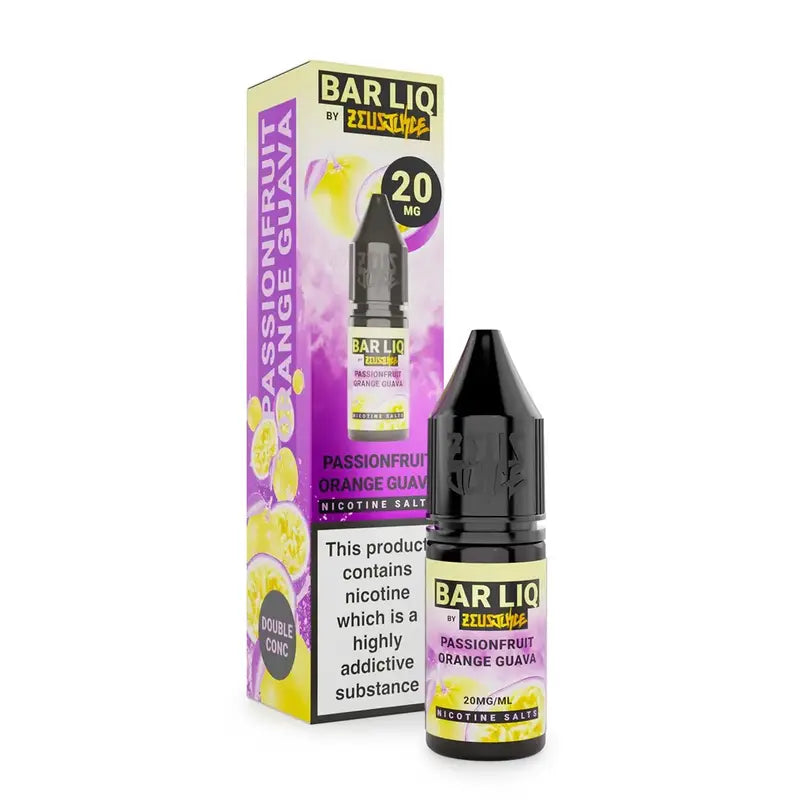 Passionfruit Orange Guava Nic Salt By Zues Juice — 10ml Bar Liq e-liquid bottle